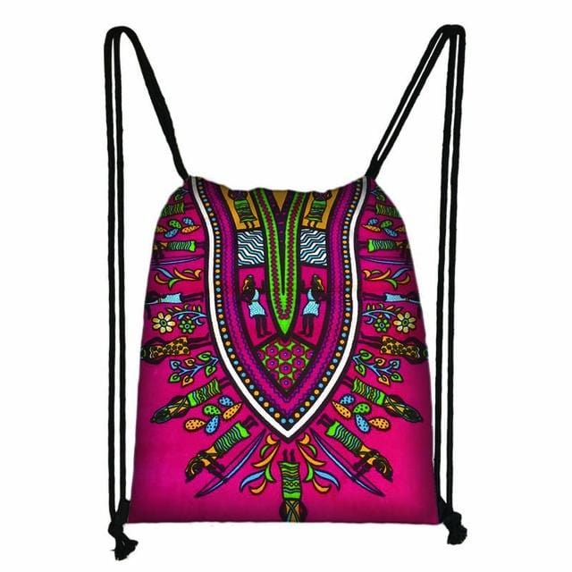 African Drawstring Bag Printed Daypack afro Girls Travel Bag Small Backpack Beach Pouch Kids Gift Storage Bag