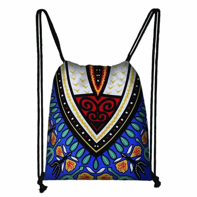 African Drawstring Bag Printed Daypack afro Girls Travel Bag Small Backpack Beach Pouch Kids Gift Storage Bag