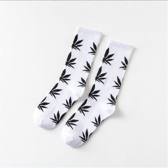 Moda Mulaya Funny Socks Women Comfortable High Quality Cotton Happy Hemp Leaf Maple Casual Long Weed Crew Sock Dress Harajuku