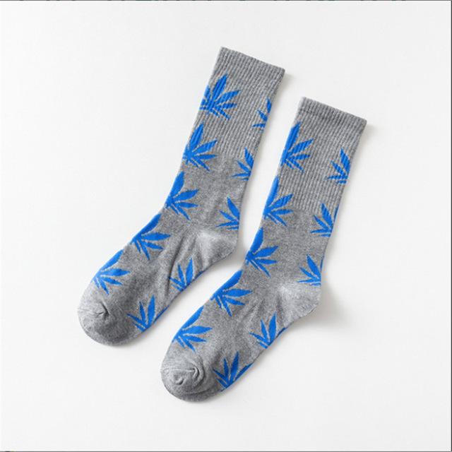 Moda Mulaya Funny Socks Women Comfortable High Quality Cotton Happy Hemp Leaf Maple Casual Long Weed Crew Sock Dress Harajuku