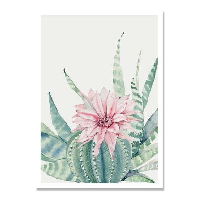 Succulent Plants Nordic Poster Leaf Cactus Flowers Wall Art Print Posters And Prints Canvas Painting Wall Pictures Home Decor