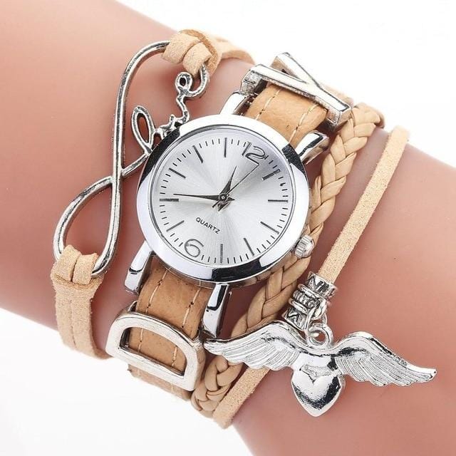 Duoya Brand Watches For Women Luxury Silver Heart Pendant Leather Belt Quartz Clock Ladies Wrist Watch 2019 Zegarek Damski