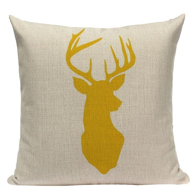 Custom Throw Pillow Covers Geometric Cushion Cover Nordic Decoration Home High Quality Yellow Deer Pillow Case For Pillow