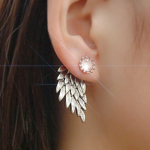 New Fashion Simulated Pearls Pendientes Bijoux Angel Wings Leaf Feather Flowers Stud Earrings For Women Wedding Jewelry Brincos-Earrings-Ultrabasic