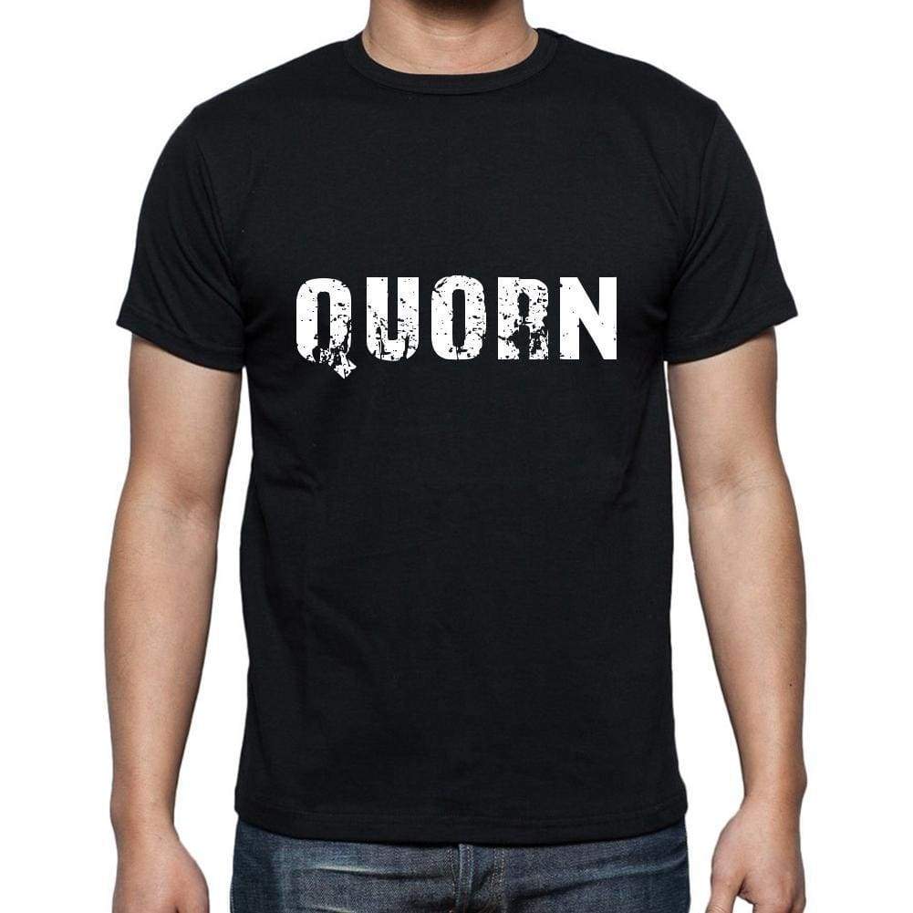 Quorn Mens Short Sleeve Round Neck T-Shirt 5 Letters Black Word 00006 - Casual