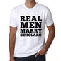 Real Men Marry Scholars Mens Short Sleeve Round Neck T-Shirt - White / S - Casual