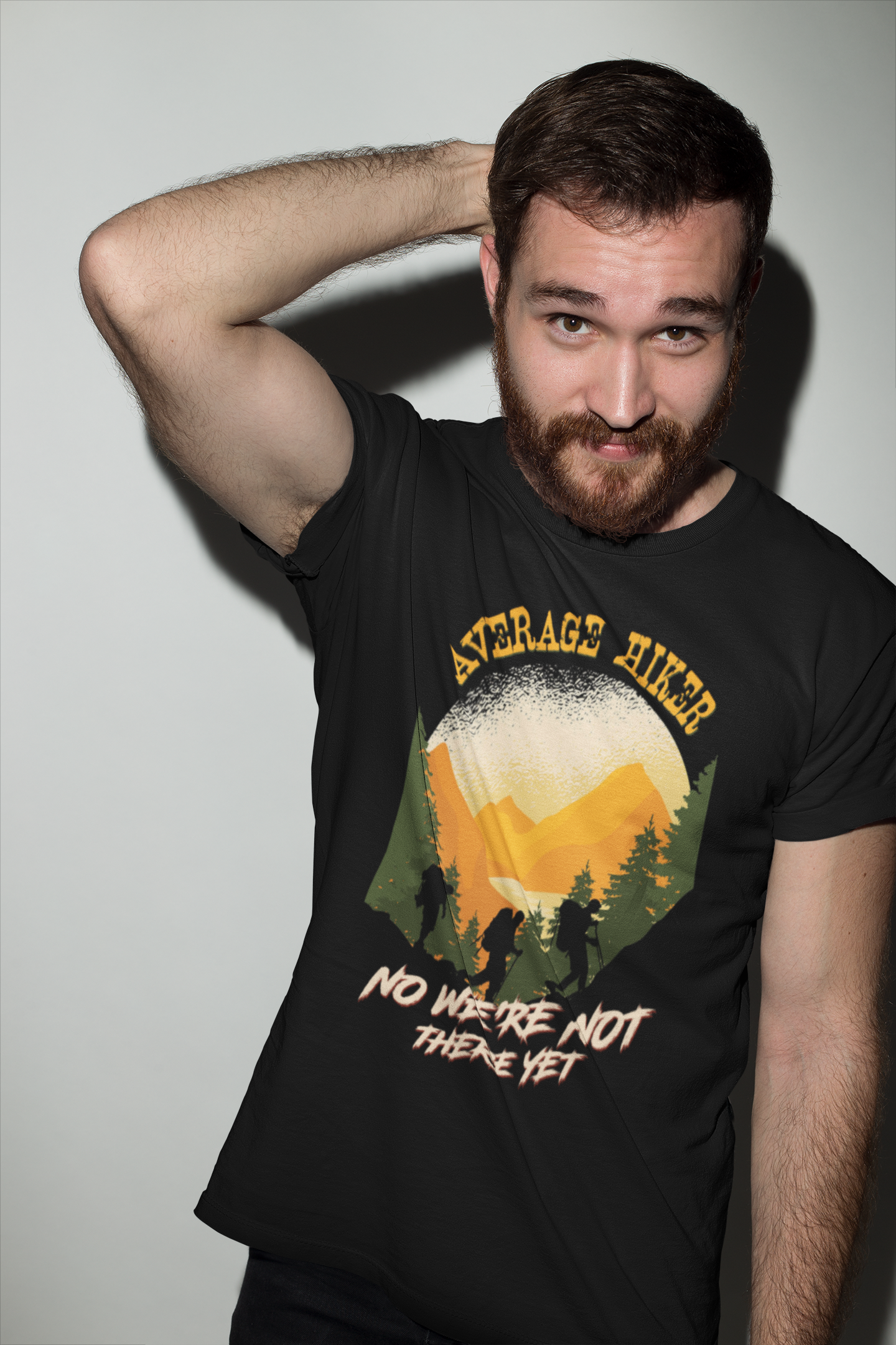 ULTRABASIC Men's T-Shirt Average Hiker No We're Not There Yet - Funny Mountain Hiking Tee Shirt