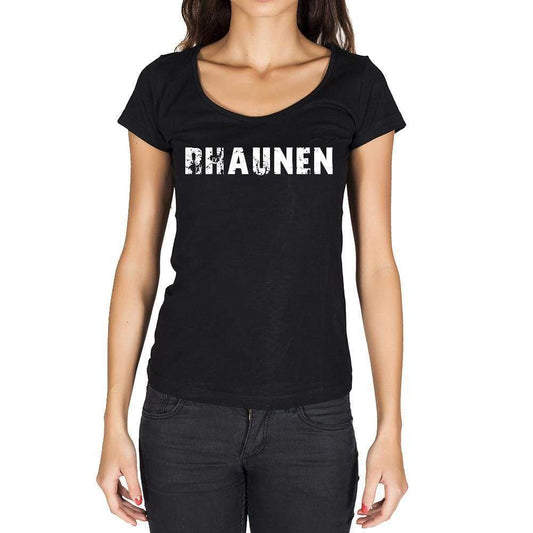 Rhaunen German Cities Black Womens Short Sleeve Round Neck T-Shirt 00002 - Casual