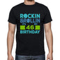 Rockin&rollin 46 Black Mens Short Sleeve Round Neck T-Shirt Gift T-Shirt 00340 - Black / S - Casual