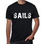 Sails Mens Retro T Shirt Black Birthday Gift 00553 - Black / Xs - Casual