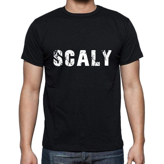 Scaly Mens Short Sleeve Round Neck T-Shirt 5 Letters Black Word 00006 - Casual