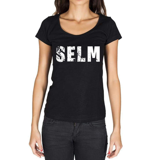 Selm German Cities Black Womens Short Sleeve Round Neck T-Shirt 00002 - Casual
