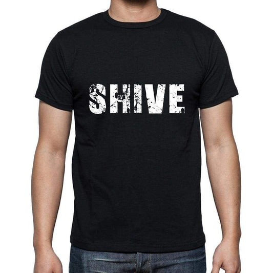 Shive Mens Short Sleeve Round Neck T-Shirt 5 Letters Black Word 00006 - Casual