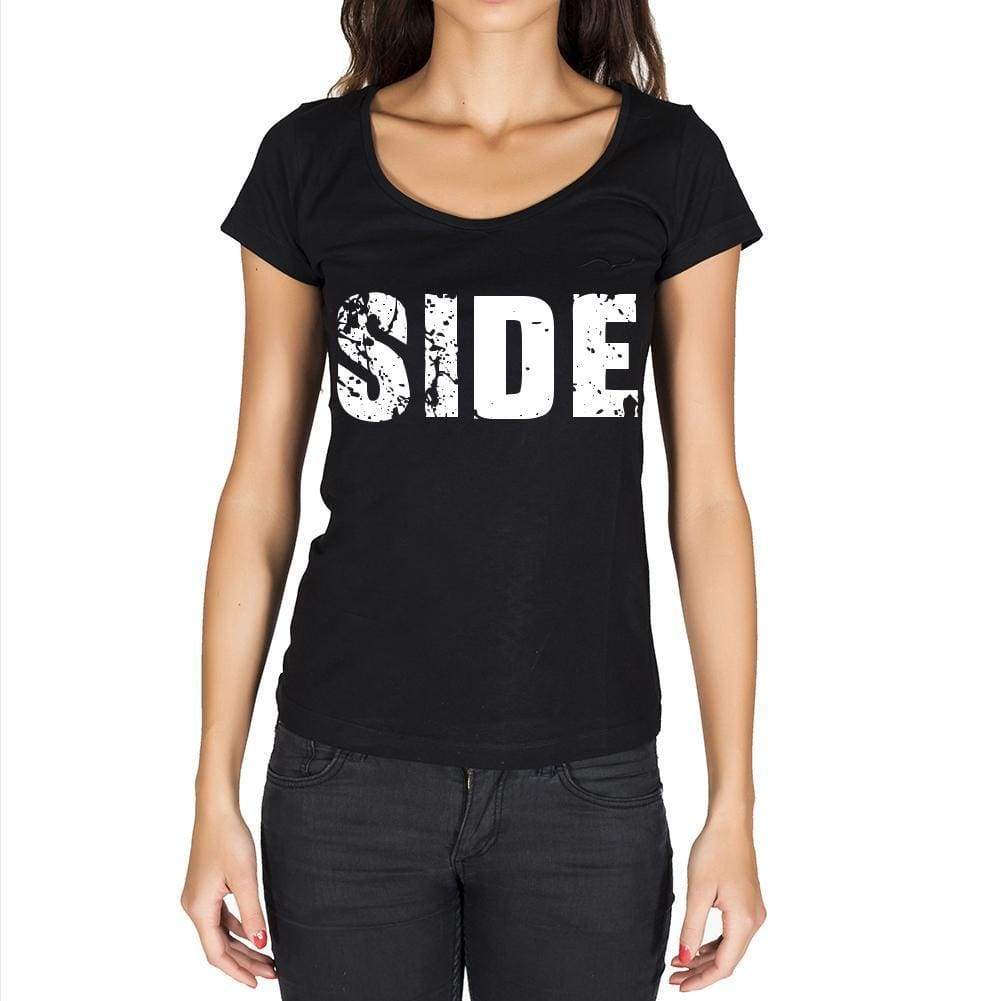 Side Womens Short Sleeve Round Neck T-Shirt - Casual
