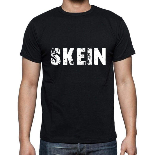 Skein Mens Short Sleeve Round Neck T-Shirt 5 Letters Black Word 00006 - Casual