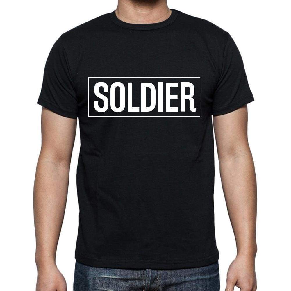 Soldier T Shirt Mens T-Shirt Occupation S Size Black Cotton - T-Shirt