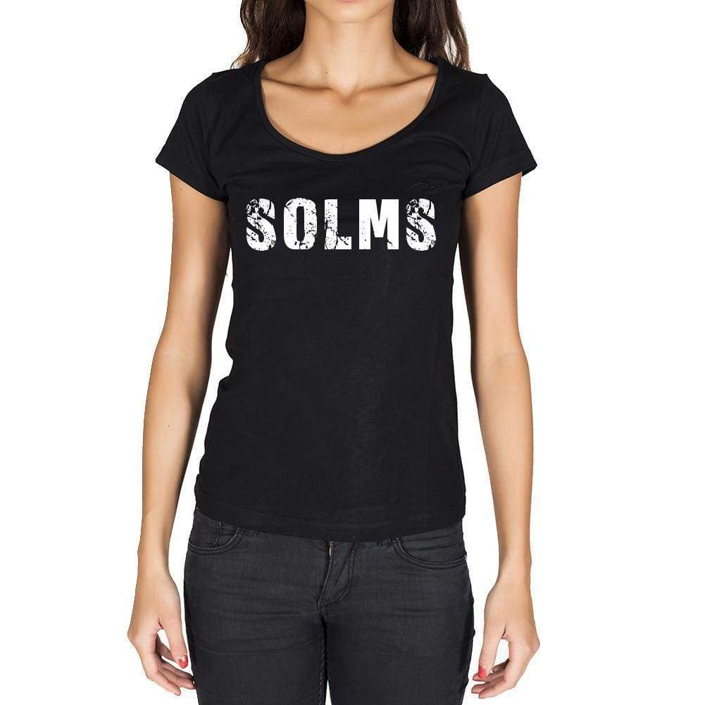 Solms German Cities Black Womens Short Sleeve Round Neck T-Shirt 00002 - Casual