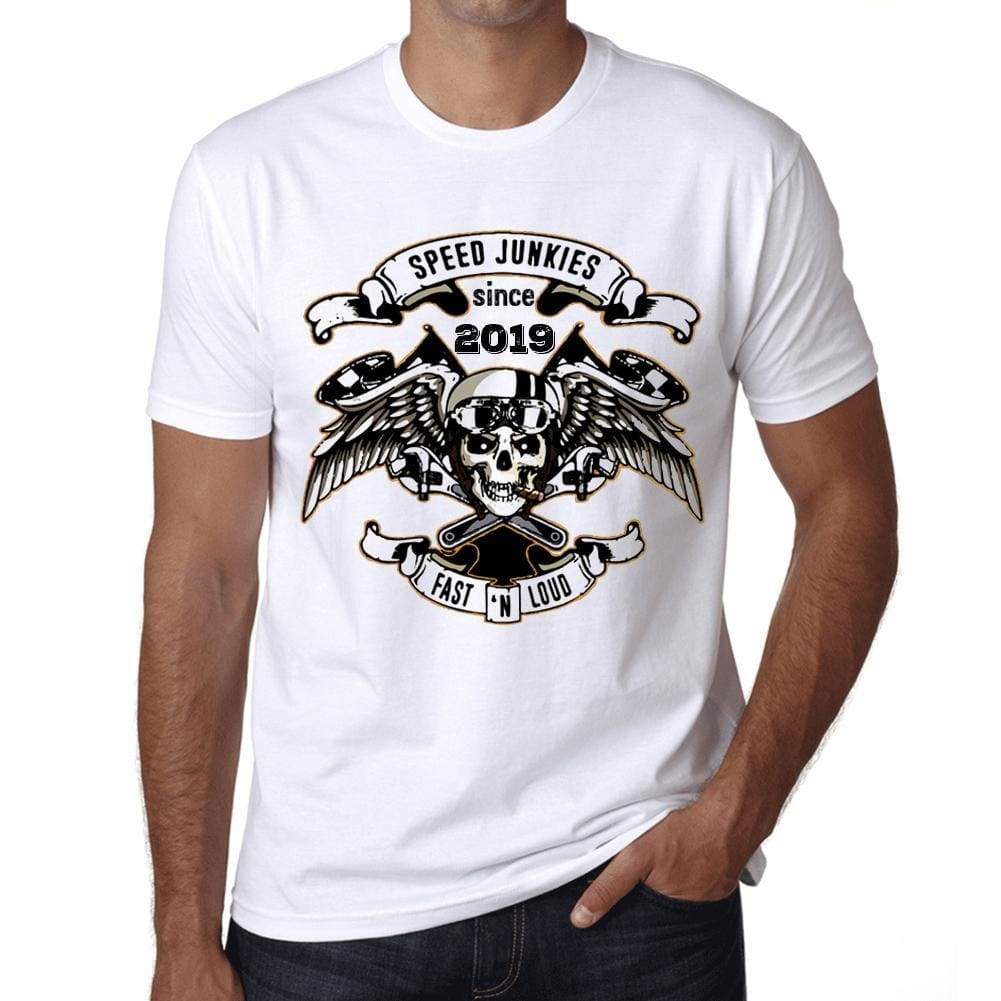 Speed Junkies Since 2019 Mens T-Shirt White Birthday Gift 00461 - White / Xs - Casual