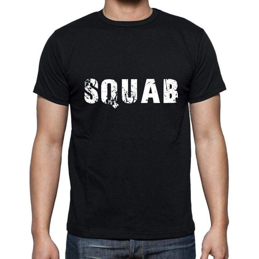 Squab Mens Short Sleeve Round Neck T-Shirt 5 Letters Black Word 00006 - Casual