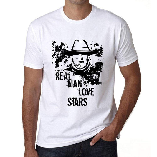 Stars Real Men Love Stars Mens T Shirt White Birthday Gift 00539 - White / Xs - Casual