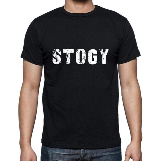 Stogy Mens Short Sleeve Round Neck T-Shirt 5 Letters Black Word 00006 - Casual