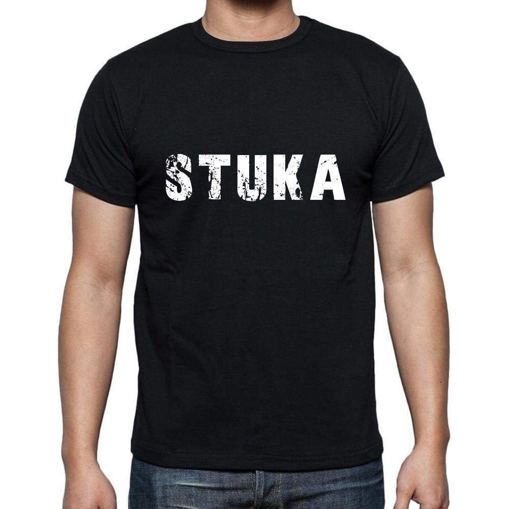 Stuka Mens Short Sleeve Round Neck T-Shirt 5 Letters Black Word 00006 - Casual