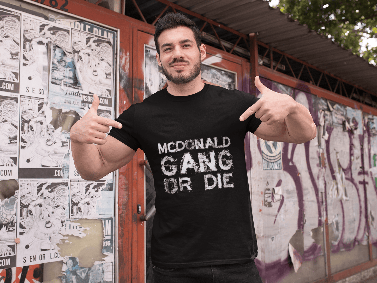 MCDONALD Family Gang Tshirt, Men's Tshirt, Black Tshirt, Gift T-shirt Round Neck 00033