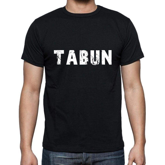 Tabun Mens Short Sleeve Round Neck T-Shirt 5 Letters Black Word 00006 - Casual