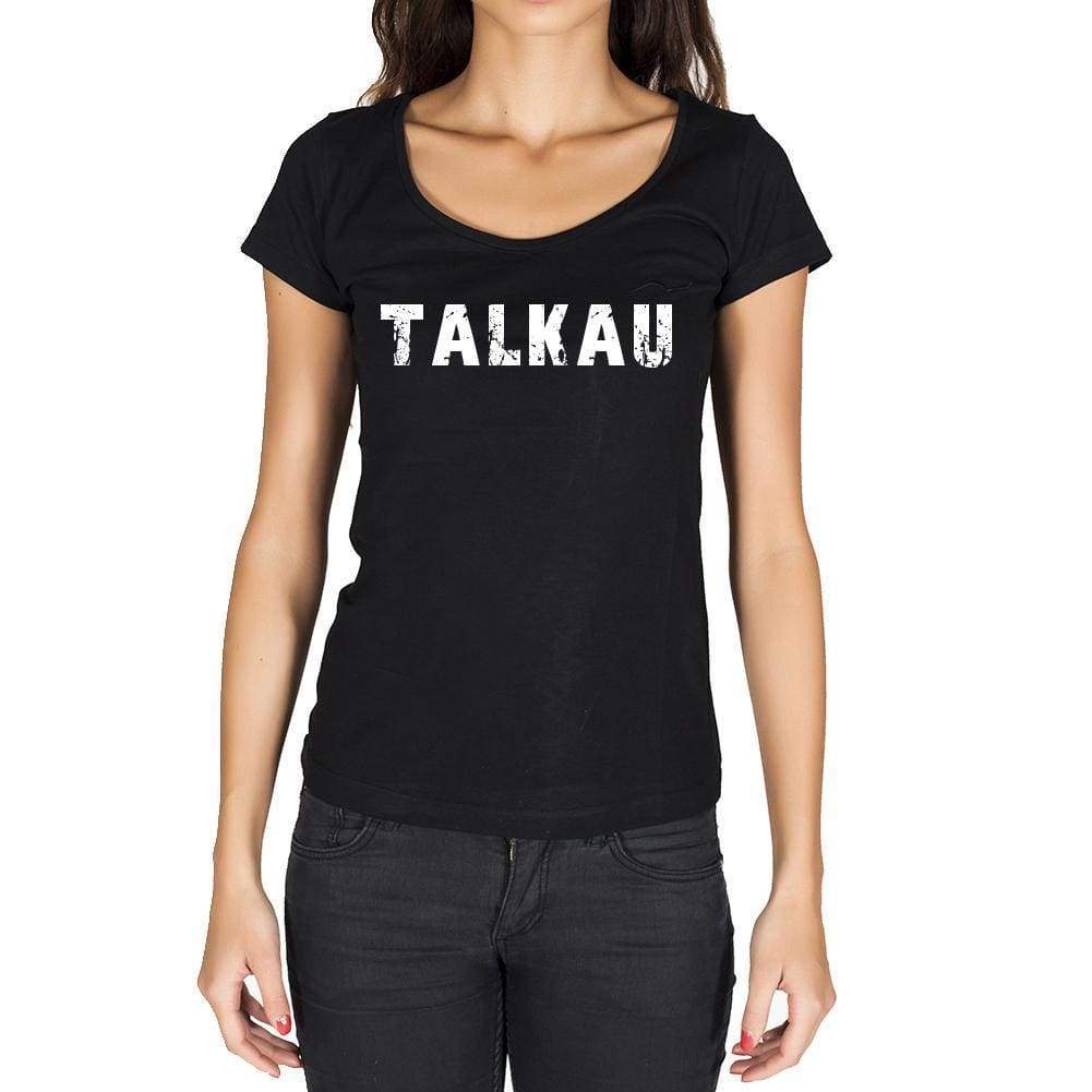 Talkau German Cities Black Womens Short Sleeve Round Neck T-Shirt 00002 - Casual