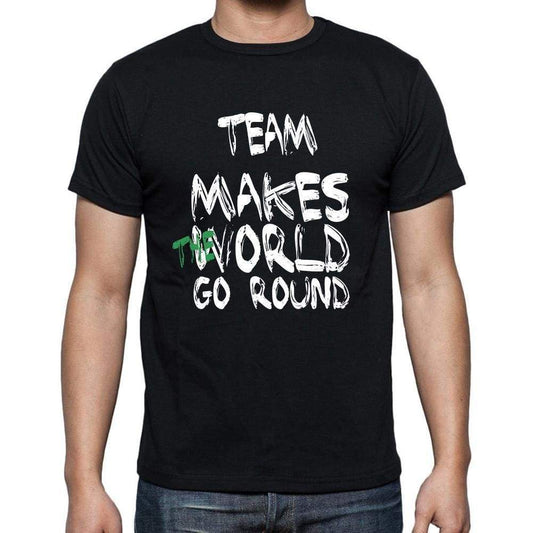 Team World Goes Arround Mens Short Sleeve Round Neck T-Shirt 00082 - Black / S - Casual