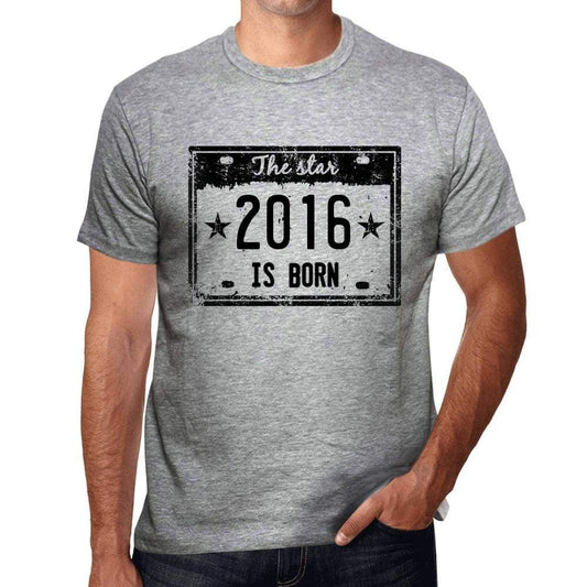 The Star 2016 Is Born Mens T-Shirt Grey Birthday Gift 00454 - Grey / S - Casual
