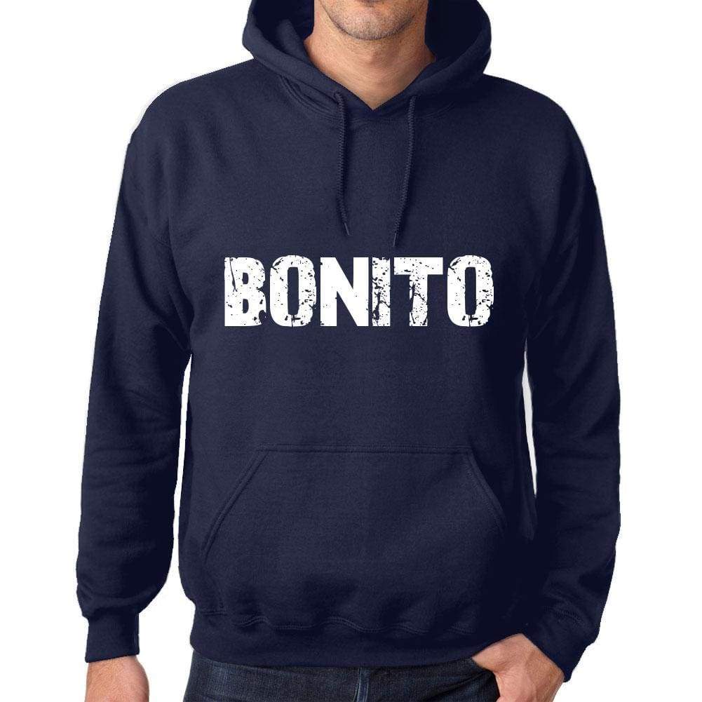 Unisex Printed Graphic Cotton Hoodie Popular Words Bonito French Navy - French Navy / Xs / Cotton - Hoodies