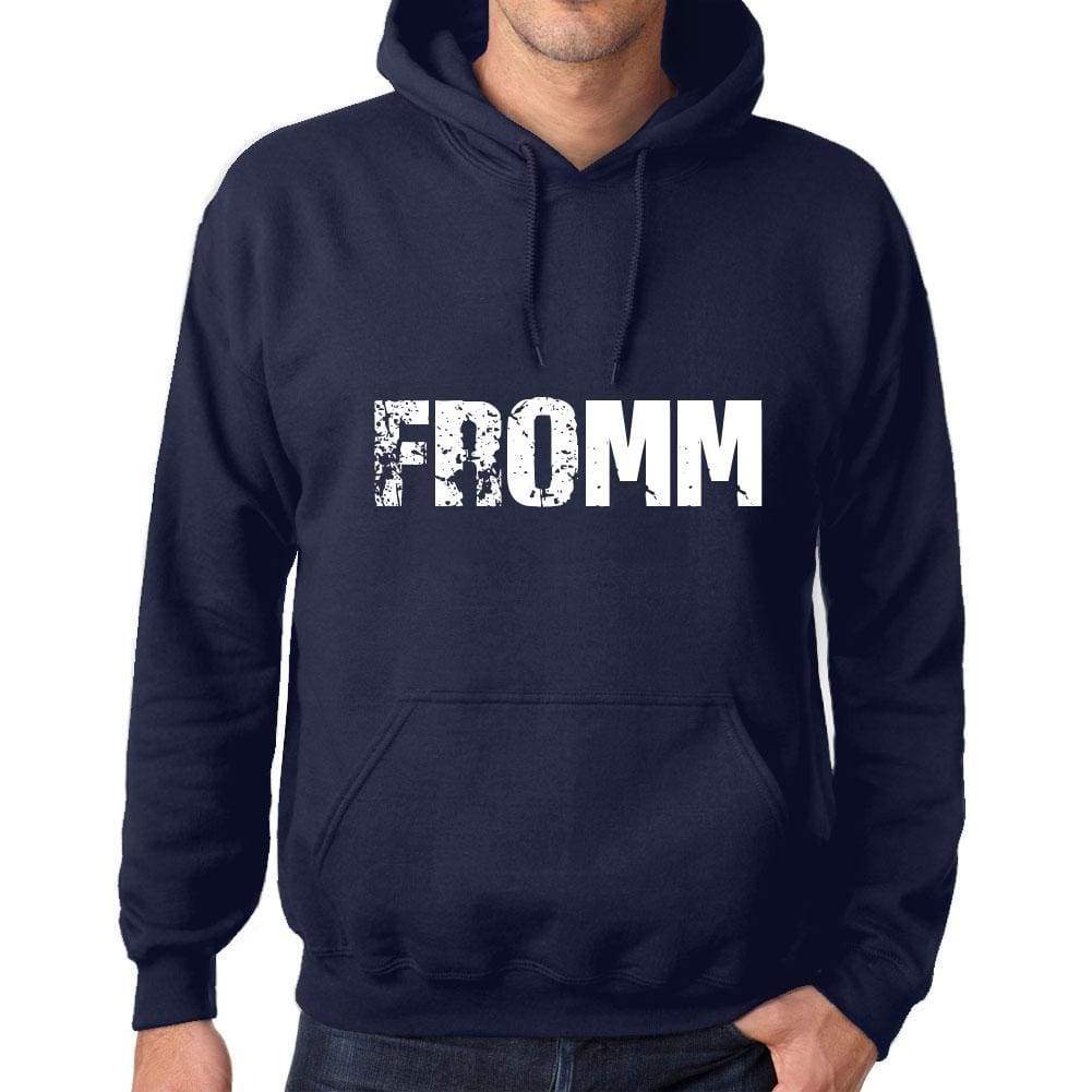 Unisex Printed Graphic Cotton Hoodie Popular Words Fromm French Navy - French Navy / Xs / Cotton - Hoodies