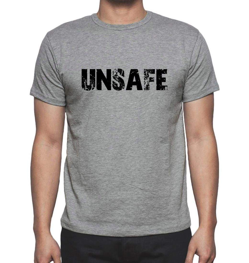 Unsafe Grey Mens Short Sleeve Round Neck T-Shirt 00018 - Grey / S - Casual