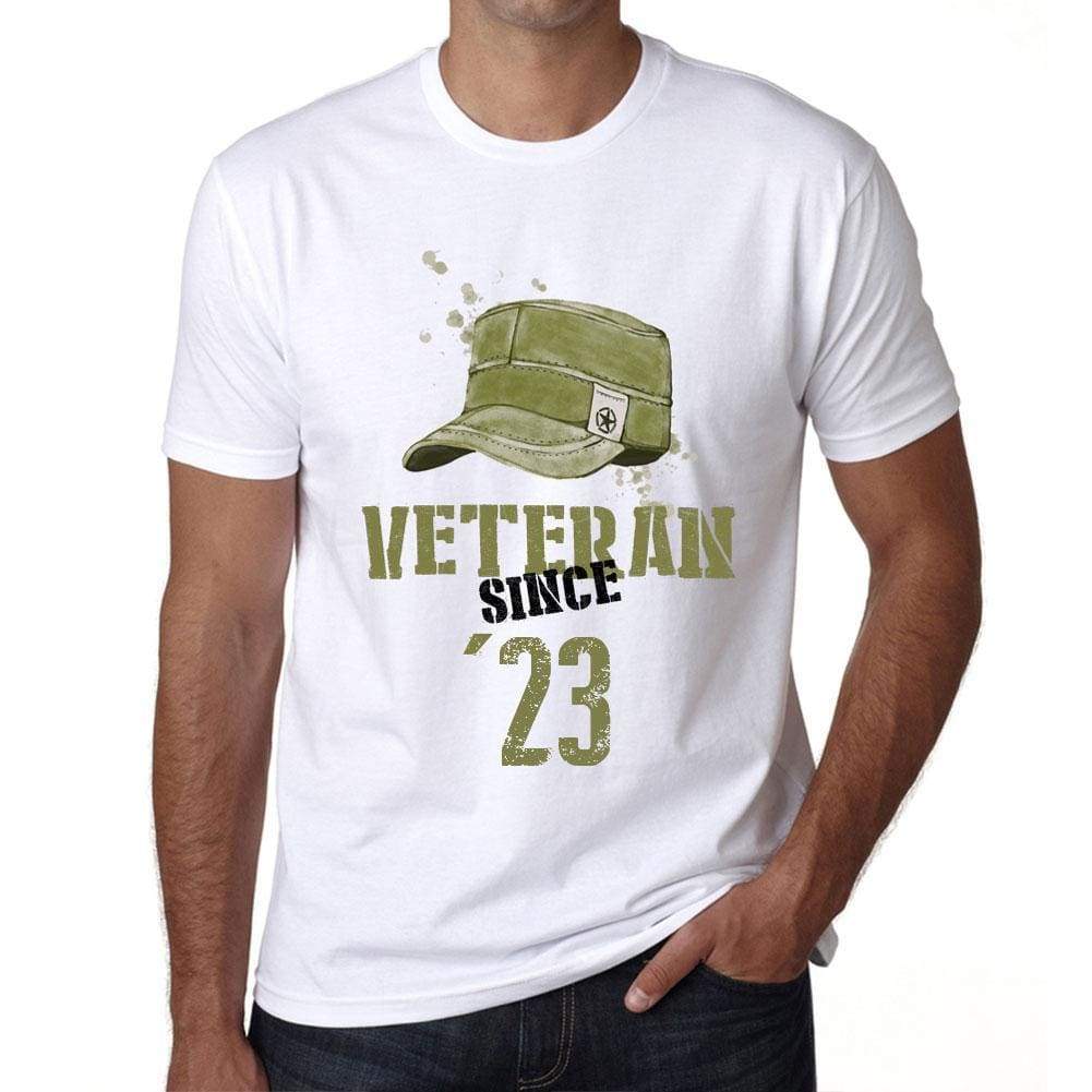 Veteran Since 23 Mens T-Shirt White Birthday Gift 00436 - White / Xs - Casual