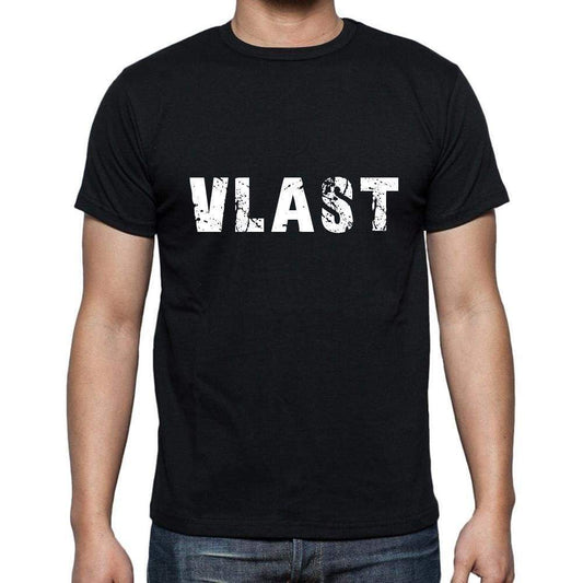 Vlast Mens Short Sleeve Round Neck T-Shirt 5 Letters Black Word 00006 - Casual