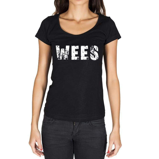 Wees German Cities Black Womens Short Sleeve Round Neck T-Shirt 00002 - Casual