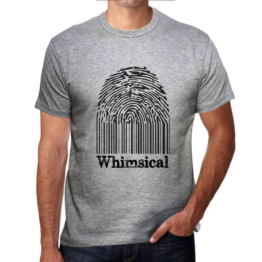 Whimsical Fingerprint Grey Mens Short Sleeve Round Neck T-Shirt Gift T-Shirt 00309 - Grey / S - Casual