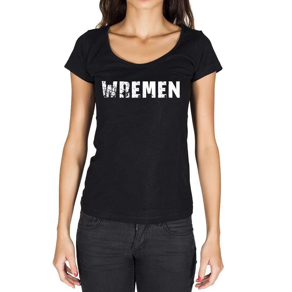 Wremen German Cities Black Womens Short Sleeve Round Neck T-Shirt 00002 - Casual